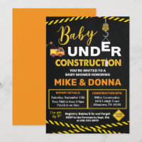 Under Construction Baby Shower Invitation
