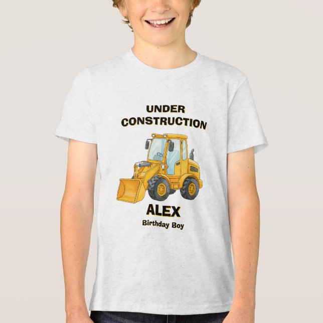 Under Construction Birthday Boy T-Shirt  Tri-Blend Shirt (Front)