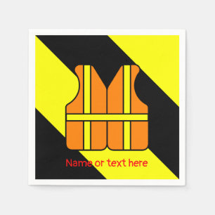 Under construction birthday party napkin