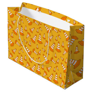 Under Construction Birthday Party Traffic Cone Large Gift Bag