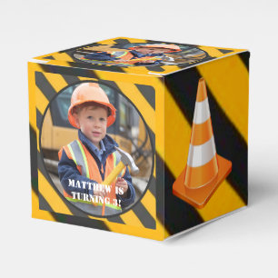 Under Construction Boy's Photo Birthday Bash Favour Box