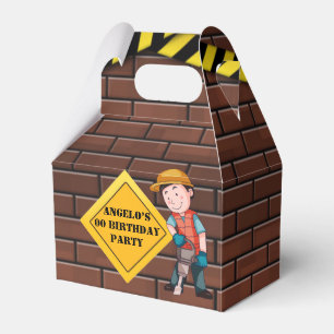 Under Construction Bricks Birthday Party  Favour Box