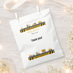 Under Construction Bulldozer Baby Shower Favour Bags