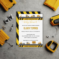 Under Construction Bulldozer Baby Shower