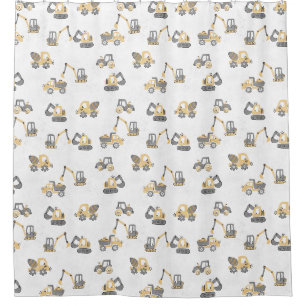 Under Construction Dump Truck Baby Boy excavator  Shower Curtain
