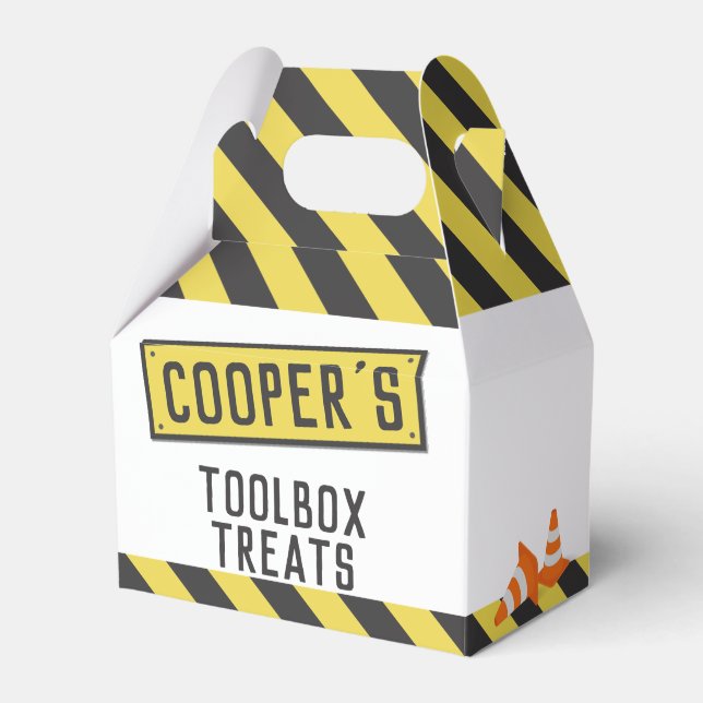 Under Construction Dump Truck Birthday Any Age Favour Box (Front Side)