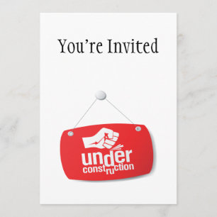 Under Construction Fist Pound Sign Invitation