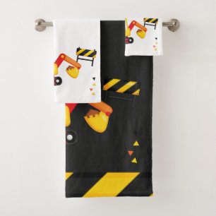 Under Construction Personalised extravator Bath Towel Set