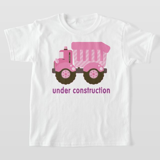 Under Construction Pink Truck T-Shirt (Laydown)
