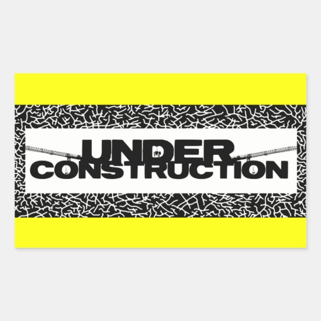 under construction rectangular sticker (Front)
