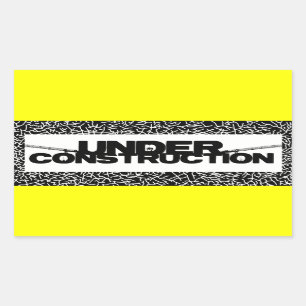 under construction rectangular sticker