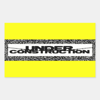 under construction rectangular sticker