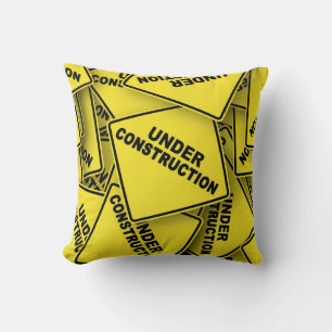 Under Construction Signs Cushion