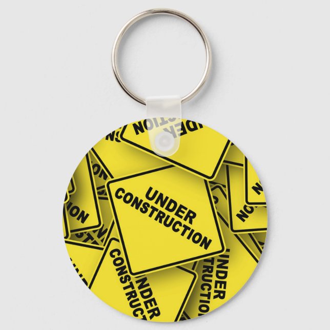 Under Construction Signs Key Ring (Front)