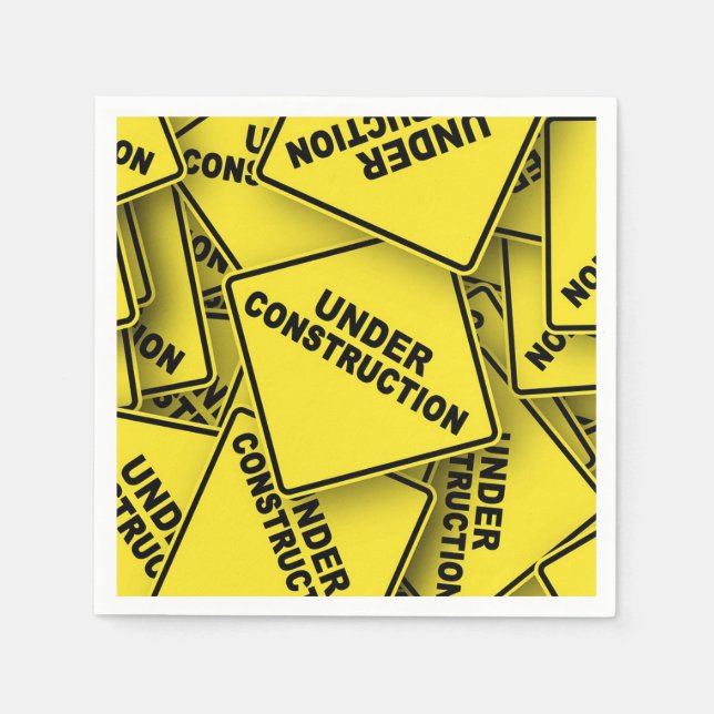 Under Construction Signs Napkin (Front)