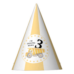 Under construction site birthday boy party hat