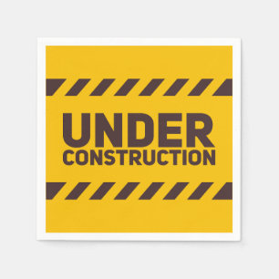 Under Construction Street Sign Graphic Napkin