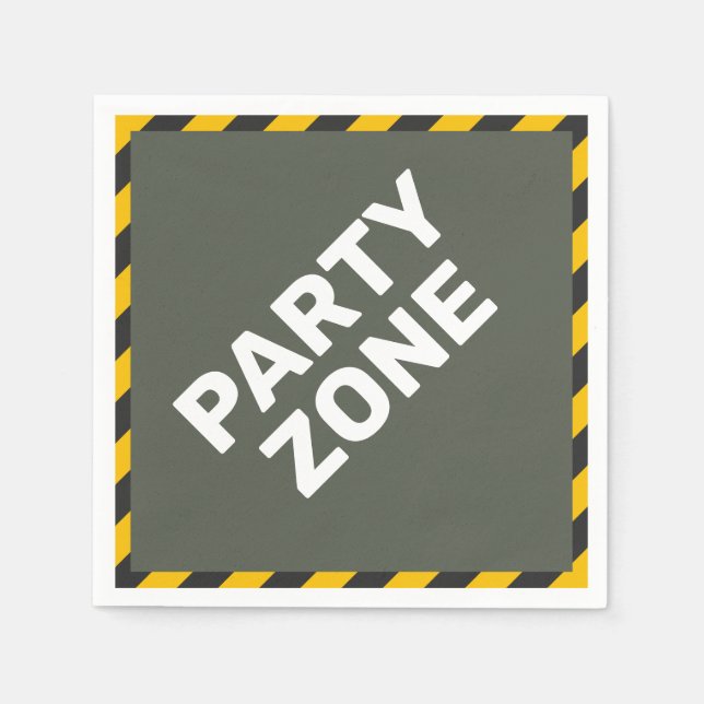 Under Construction Street Sign Graphic Napkin (Front)