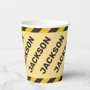 Under Construction Street Sign Graphic Paper Cups