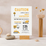 Under Construction Theme Kids Birthday Party Invitation<br><div class="desc">Under construction theme customisable boys birthday party invitation.</div>