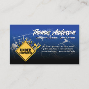 Under Construction Tools Blueprints Business Card