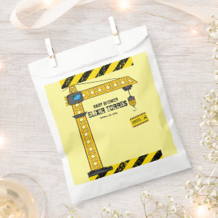 Under Construction Tower Cranes Baby Shower Favour Bags