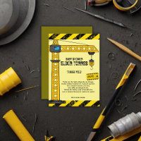 Under Construction Tower Cranes Baby Shower