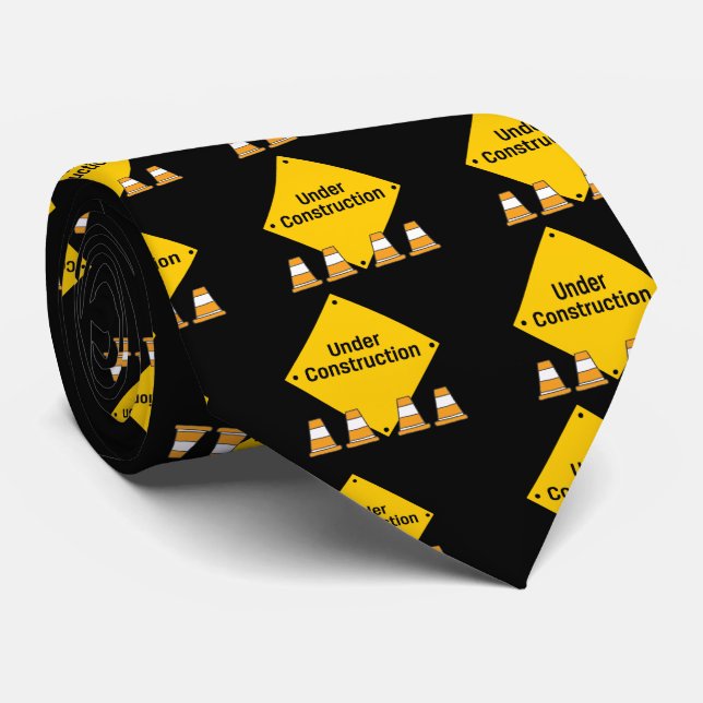 Under Construction with Cones Tie (Rolled)
