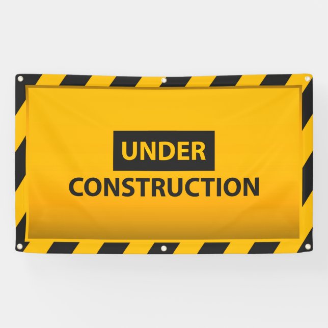 Under Construction Yellow Hazard Banner (Horizontal)