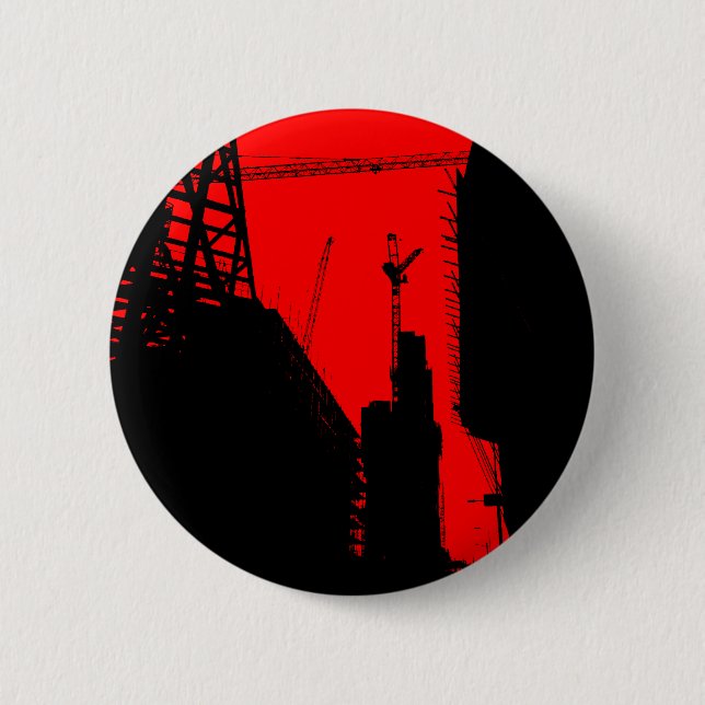 Under Contruction - Red 6 Cm Round Badge (Front)