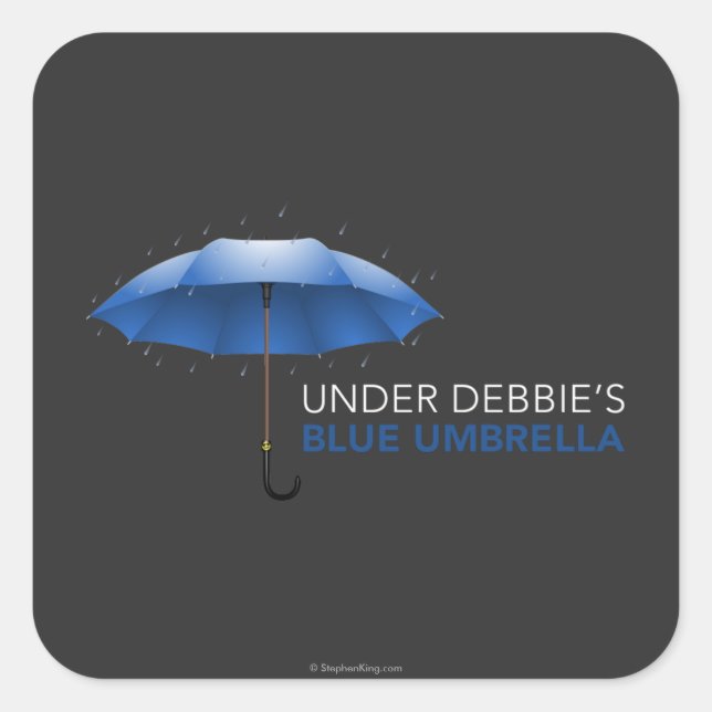Under Debbie's Blue Umbrella Square Sticker (Front)