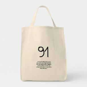 Under His Wings Psalm 91 Grocery Bag