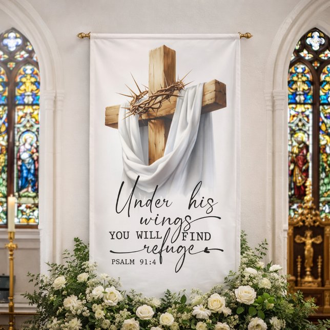 Under His Wings Scripture Art – Psalm 91:4  Banner (Creator Uploaded)