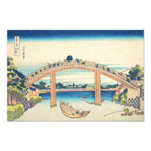 Under Mannen Bridge Hokusai Ukiyo-e Japanese Art Photo Print