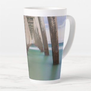Under Navarre Beach Pier Latte Mug