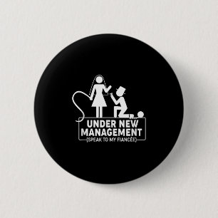 Under New Management Bachelor Party Favours Groom 6 Cm Round Badge