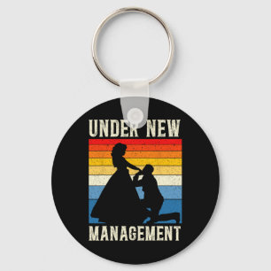 Under New Management Groom Wedding Bachelor Party Key Ring