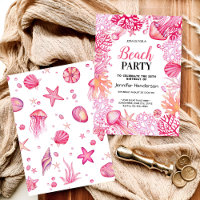 Under ocean life watercolor birthday