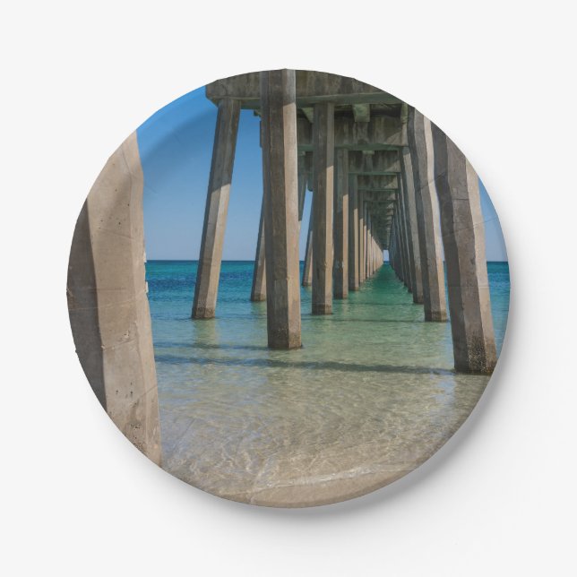 Under Pensacola Beach Pier Paper Plates (Front)