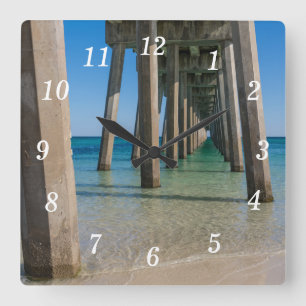 Under Pensacola Beach Pier Wall Clock