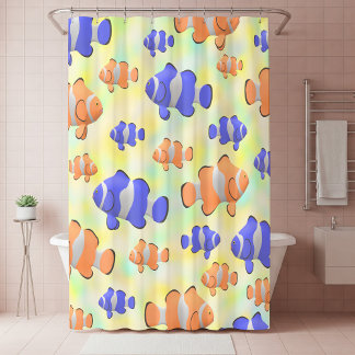 Under Sea Colourful Clownfish   Shower Curtain