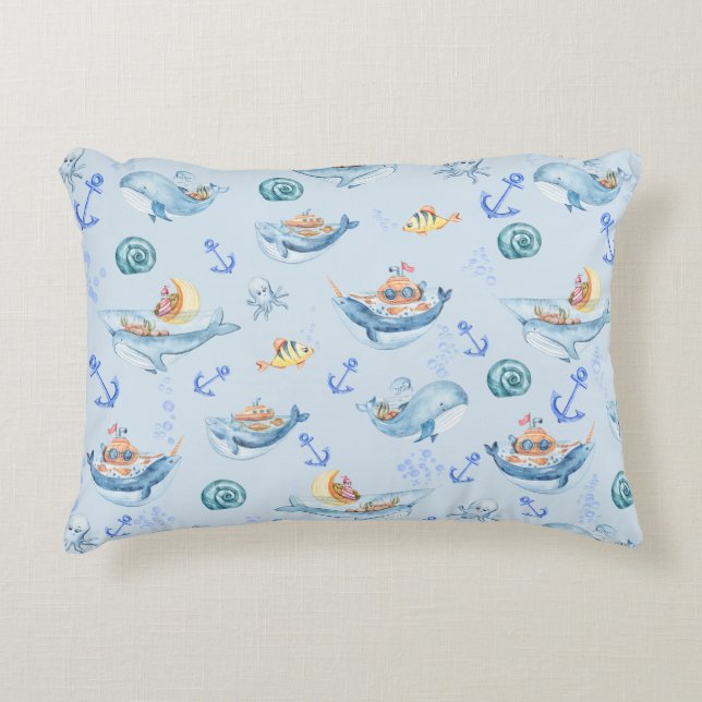 Under Sea Creatures & Marine Life  Decorative Cushion (Front)