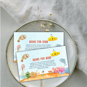 Under Sea Nautical Marine Books For Baby Shower Enclosure Card