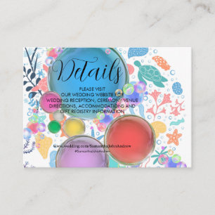 Under Sea Water Wedding Details Enclosure Cards
