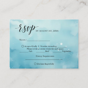 Under Sea Watercolor with Meal Choice Options RSVP Enclosure Card