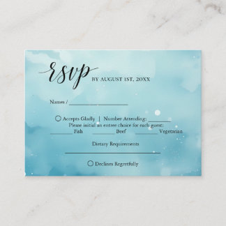 Under Sea Watercolor with Meal Choice Options RSVP Enclosure Card