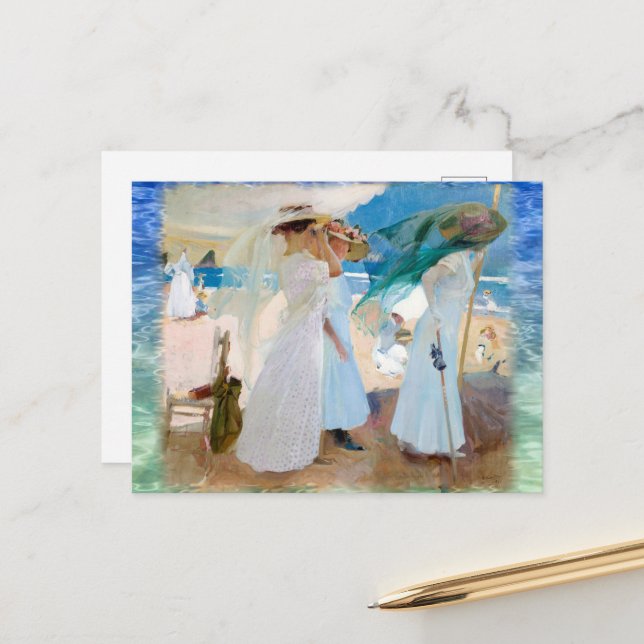 Under the Awning, Joaquín Sorolla  Postcard (Front/Back In Situ)