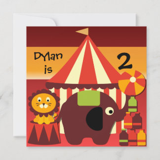 Under the Big Top Circus Invitations