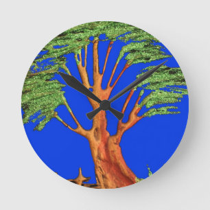 Under the Blue Sky: The Acacia Tree Collection Round Clock