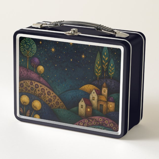 UNDER THE BLUE STARRY SKY METAL LUNCH BOX (Front)